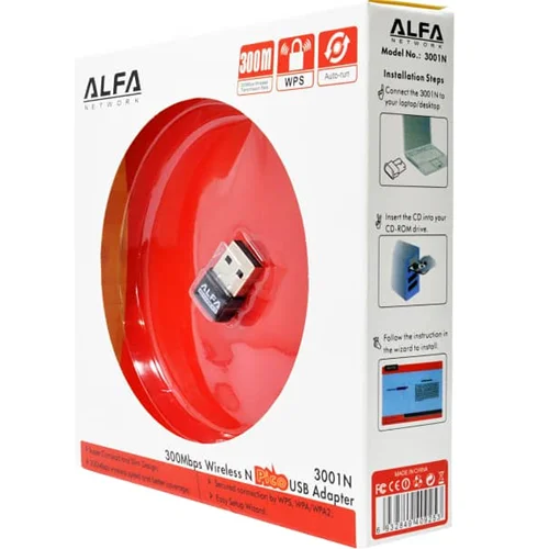 کارت شبکه (دانگل وای فای) بی سیم آلفا USB مدل 3001N